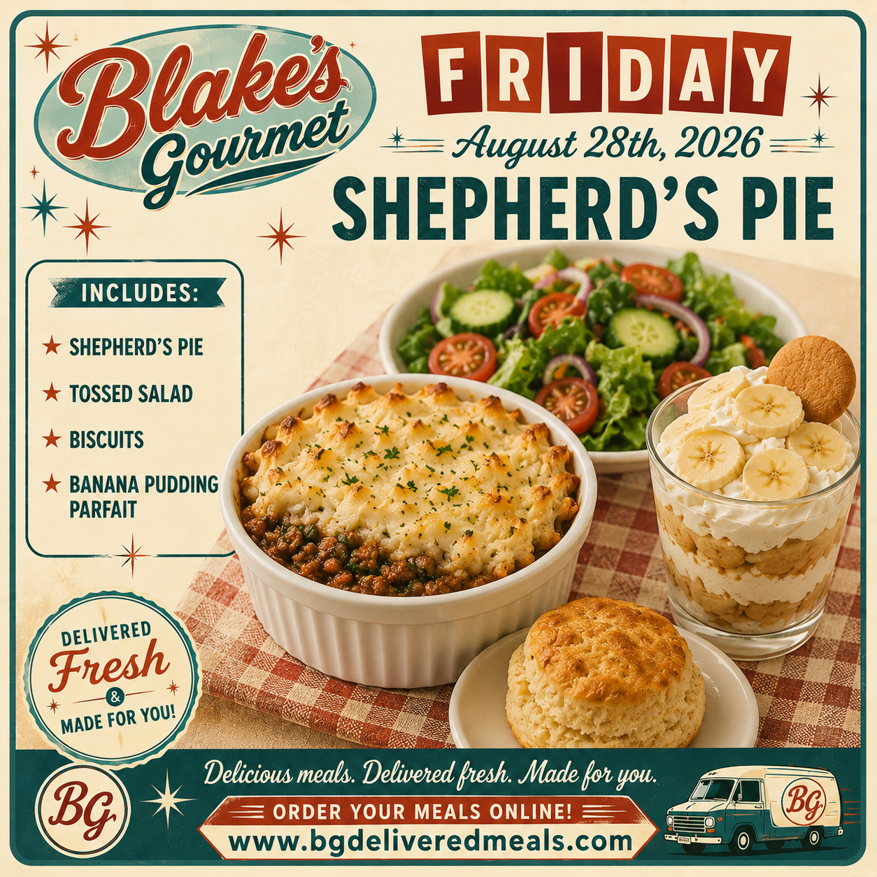 Friday Aug 28th, 2026 - Shepherds' Pie