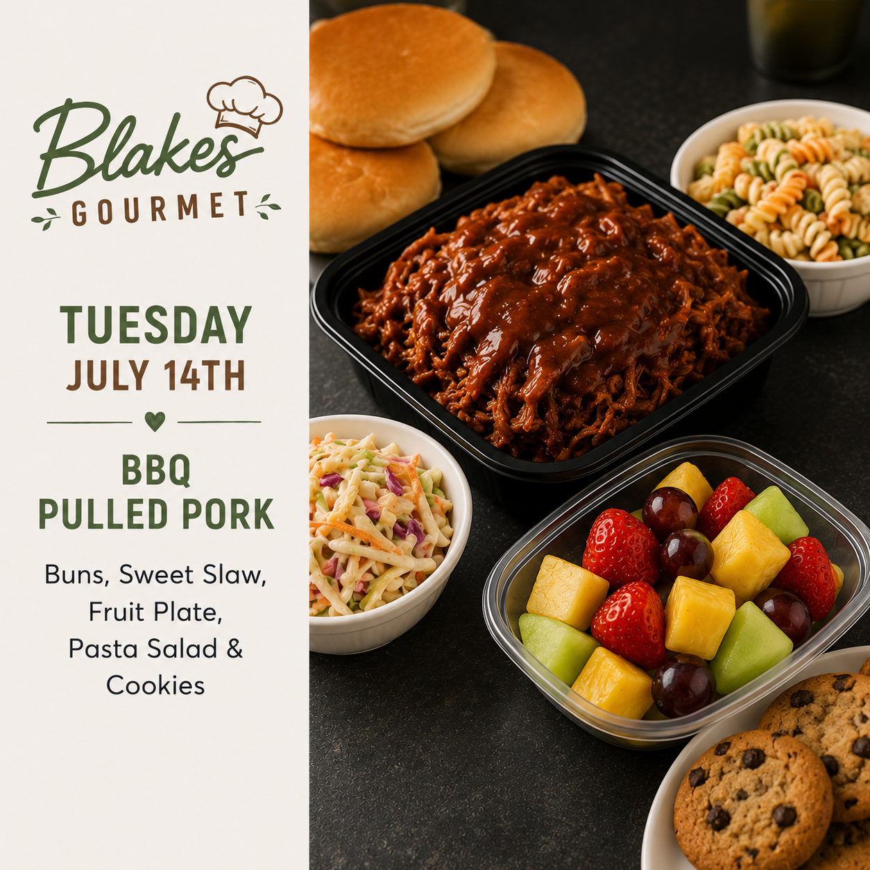 Tuesday July 14th, 2026 - BBQ Pulled Pork