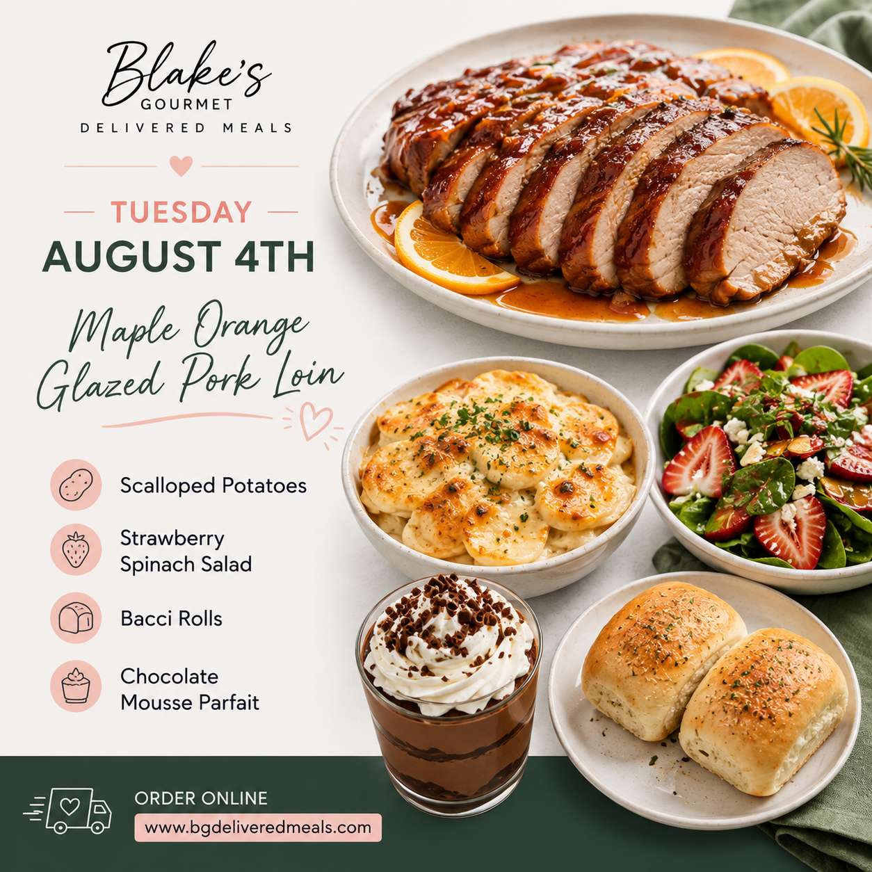 Tuesday Aug 4th, 2026 - Maple Orange Glazed Pork Loin