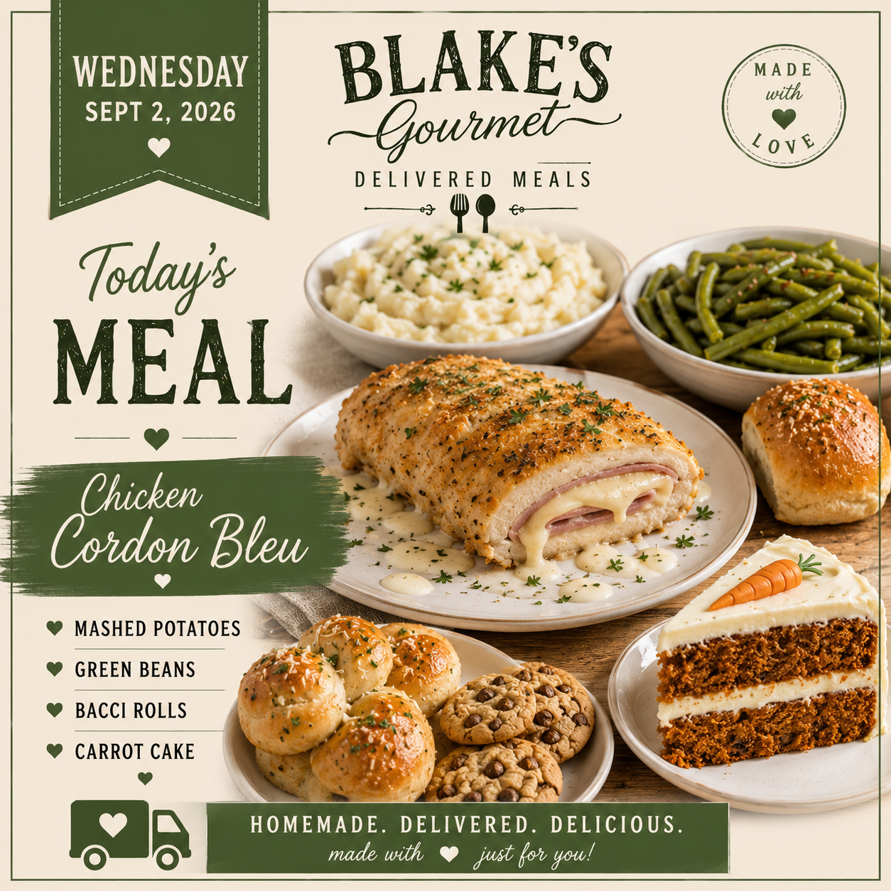 Wednesday Sept 2, 2026 - Chicken Cordon Bleu