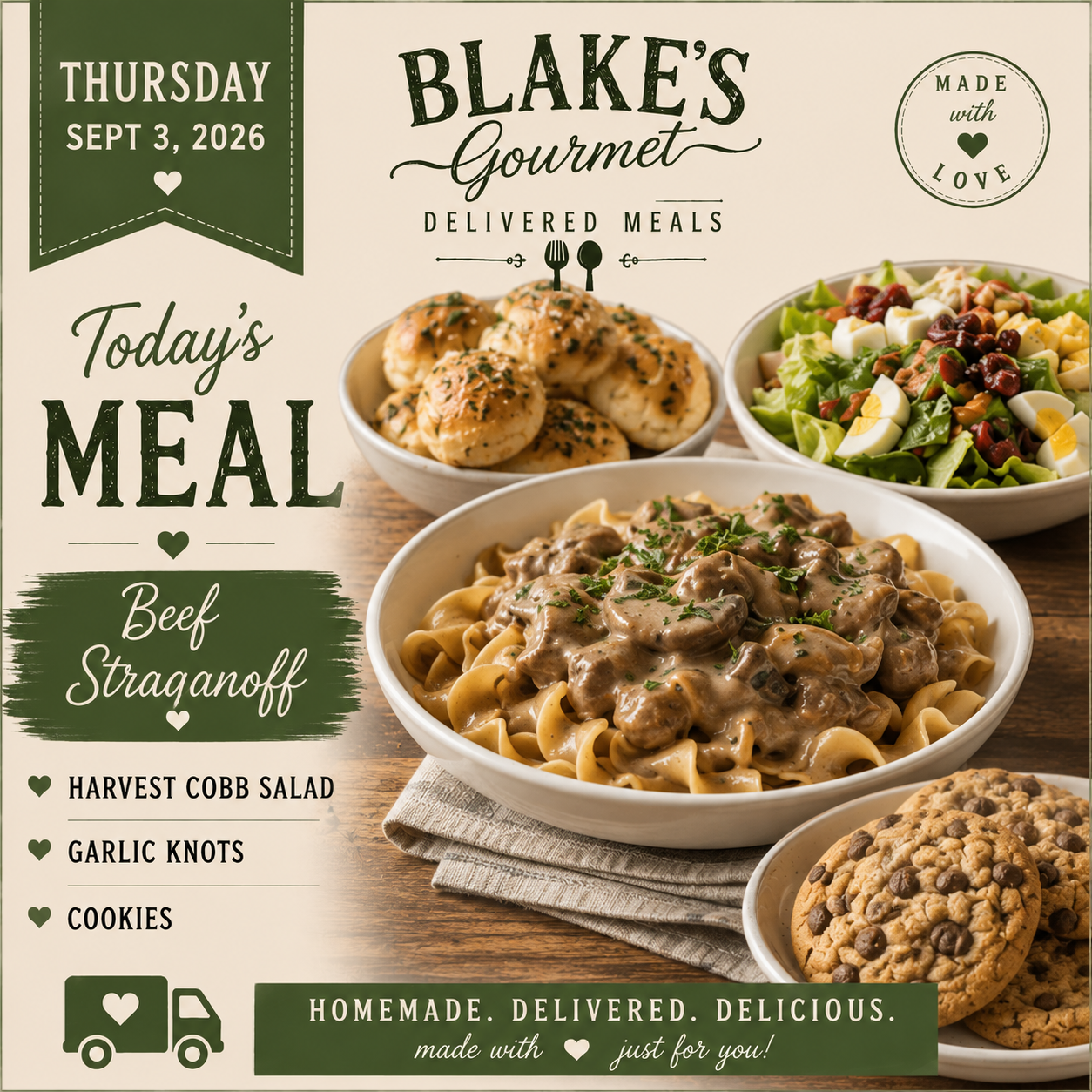 Thursday Sept 3rd, 2026 - Beef Stroganoff