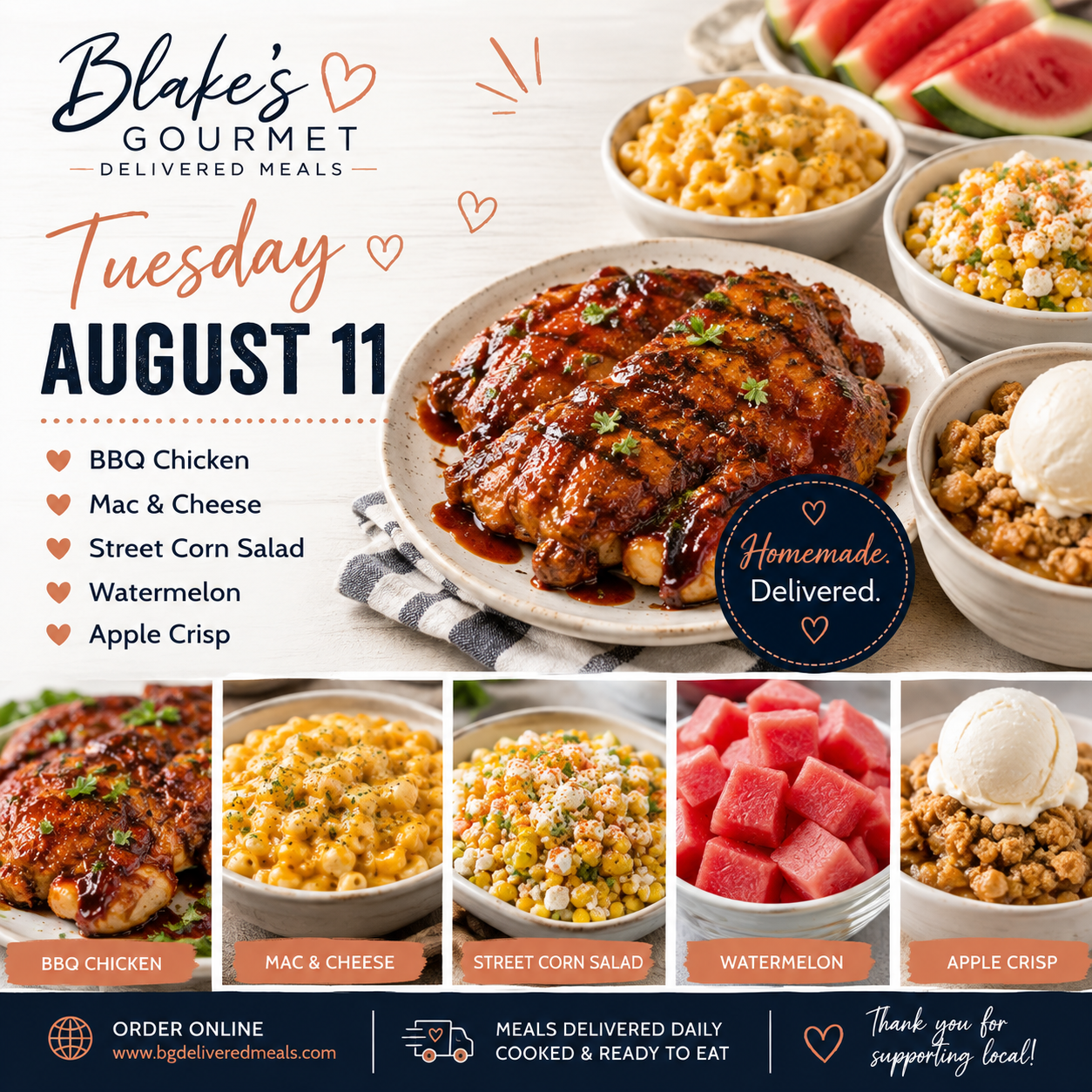 Tuesday Aug 11th, 2026 - BBQ Chicken