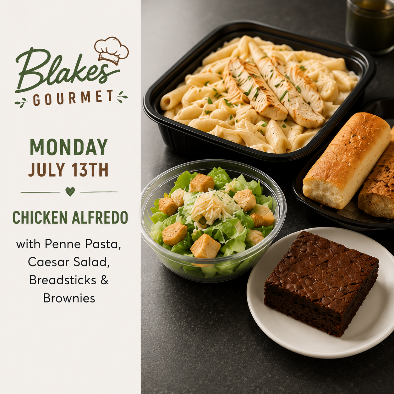 Monday July 13th, 2026 - Chicken Alfredo