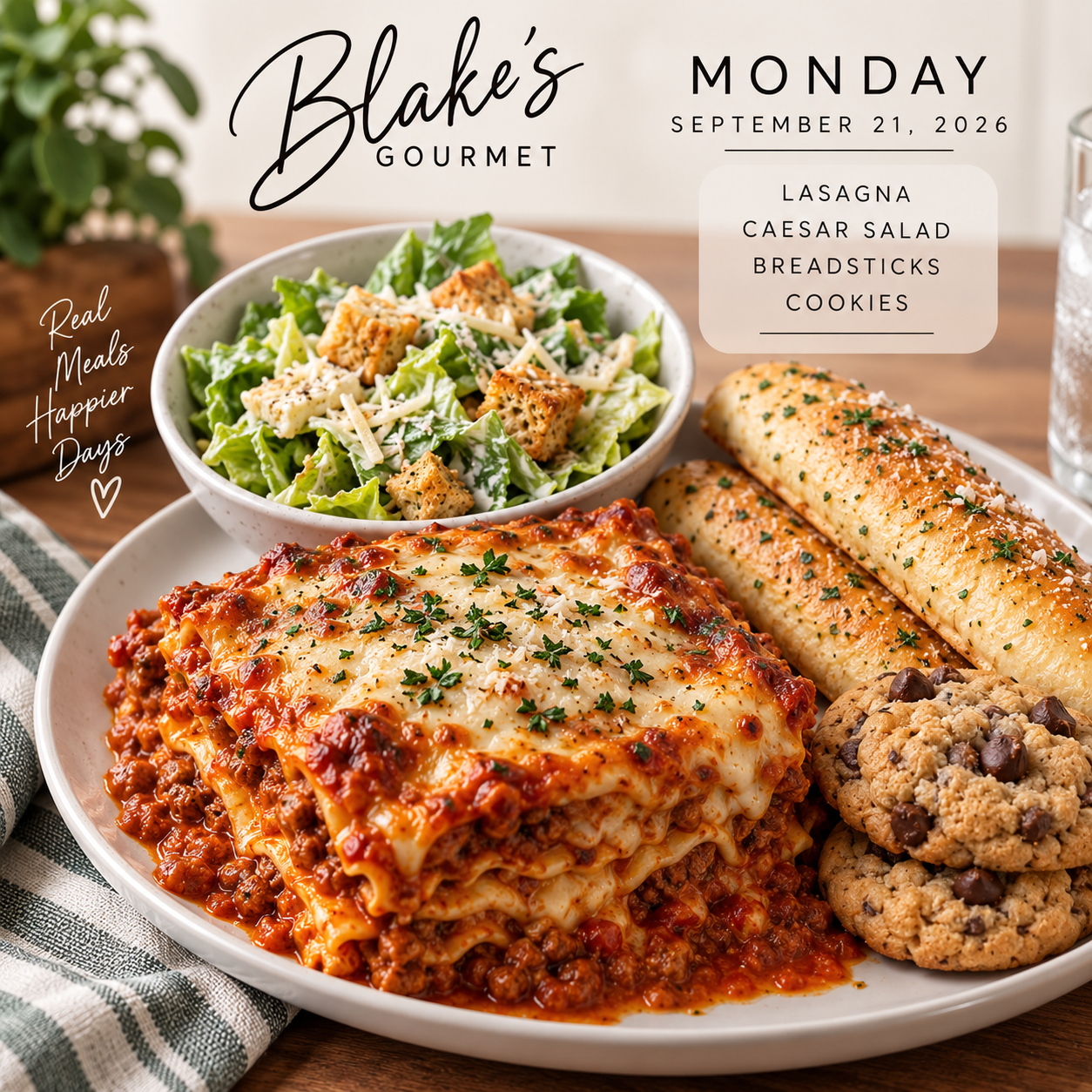 Monday Sept 21st, 2026 - Lasagna