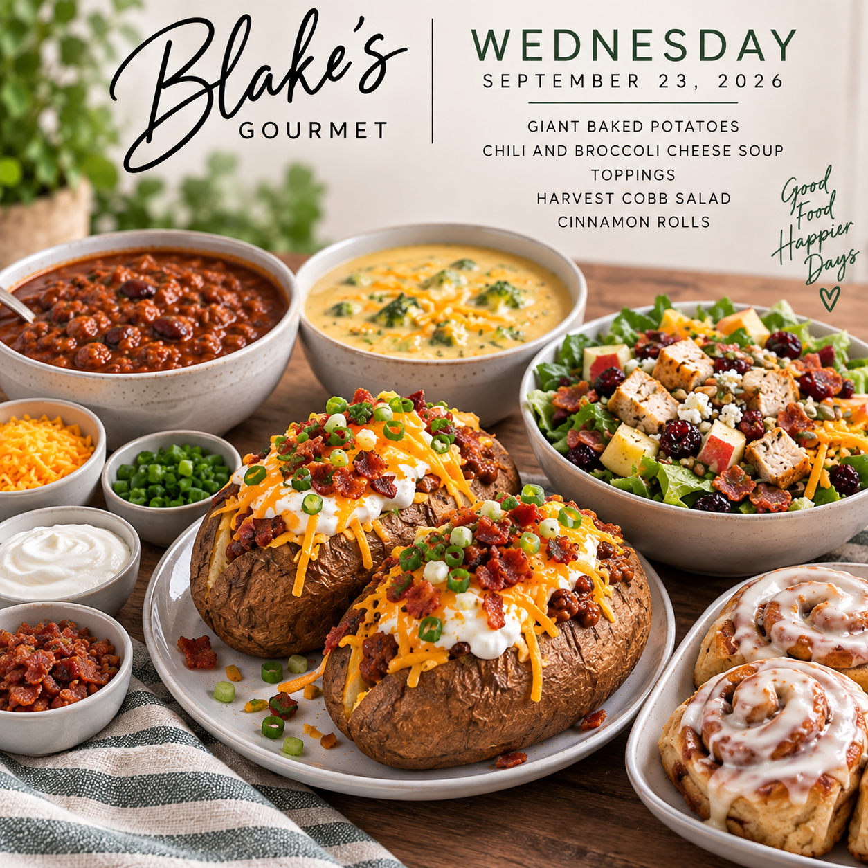 Wednesday Sept 23rd, 2026 - Giant Baked Potatoes
