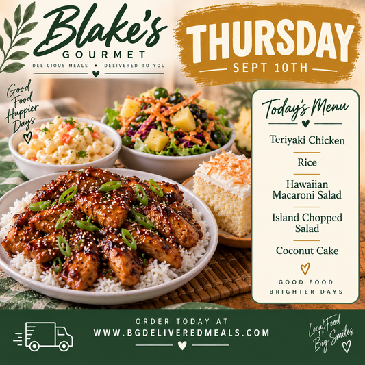 Thursday Sept 10th, 2026 - Teriyaki Chicken
